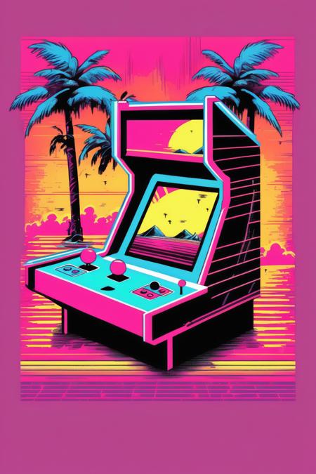 00238-198193315-_lora_Synthwave T-shirt_1_Synthwave T-shirt - 80s arcade, comic book style artwork, synthwave, tropical 8bit t-shrit design in t.png